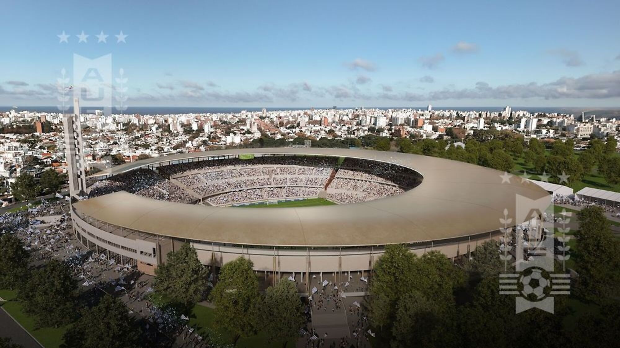 Así quedará el techo del Estadio Centenario para el Mundial 2030