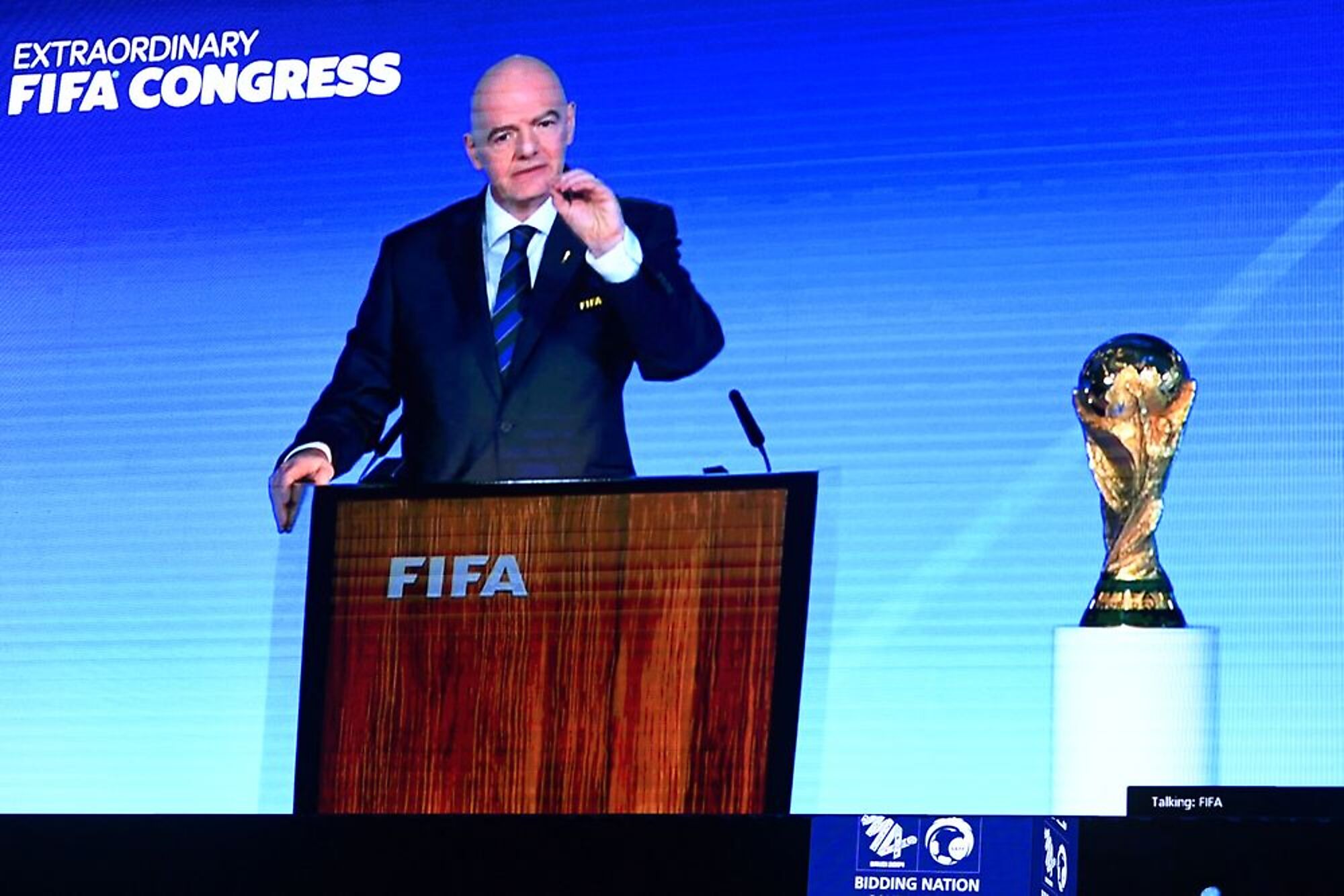 Congreso extraordinario de FIFA presidido por Gianni Infantino