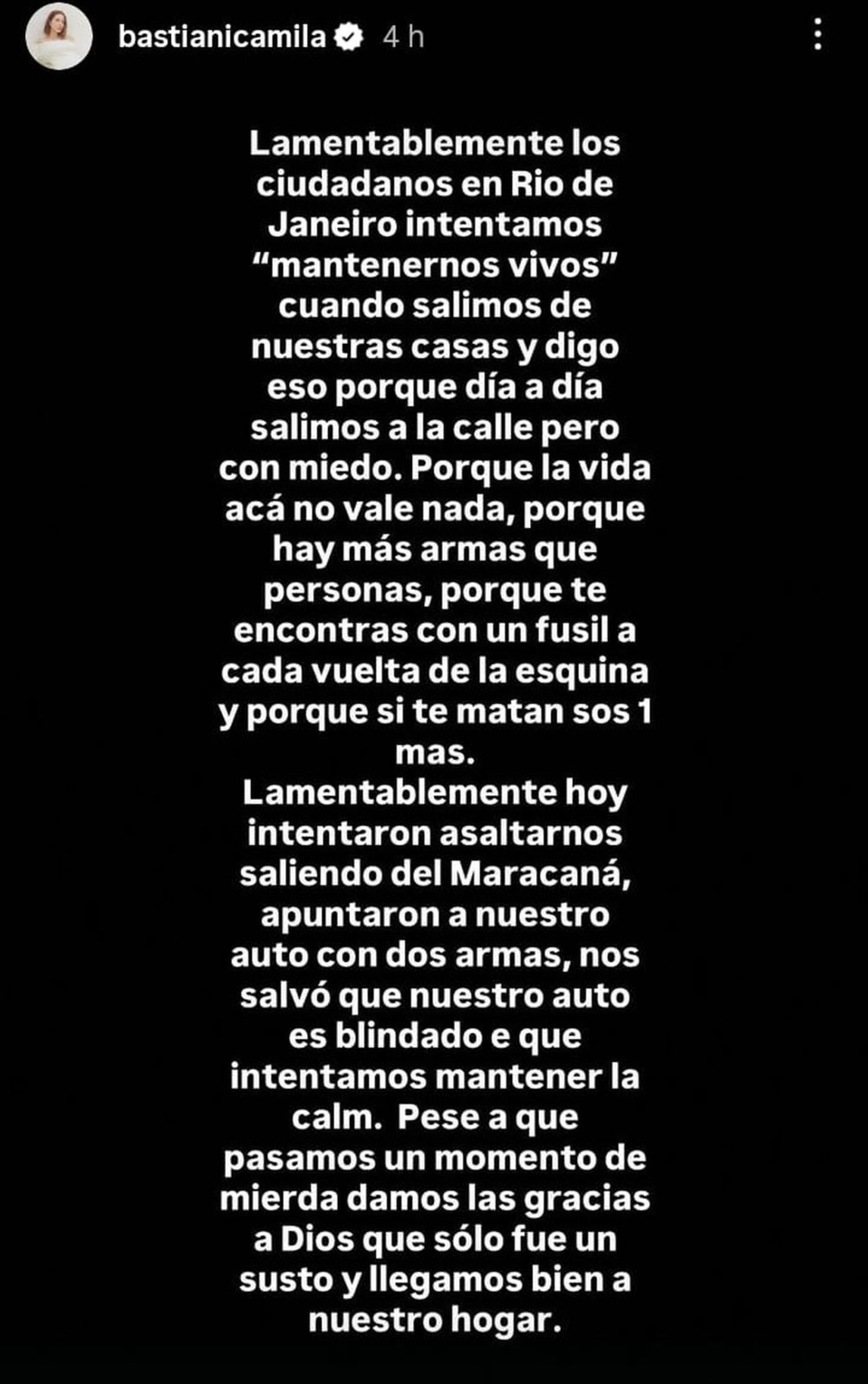 El mensaje de Camila Bastiani El mensaje de Camila Bastiani