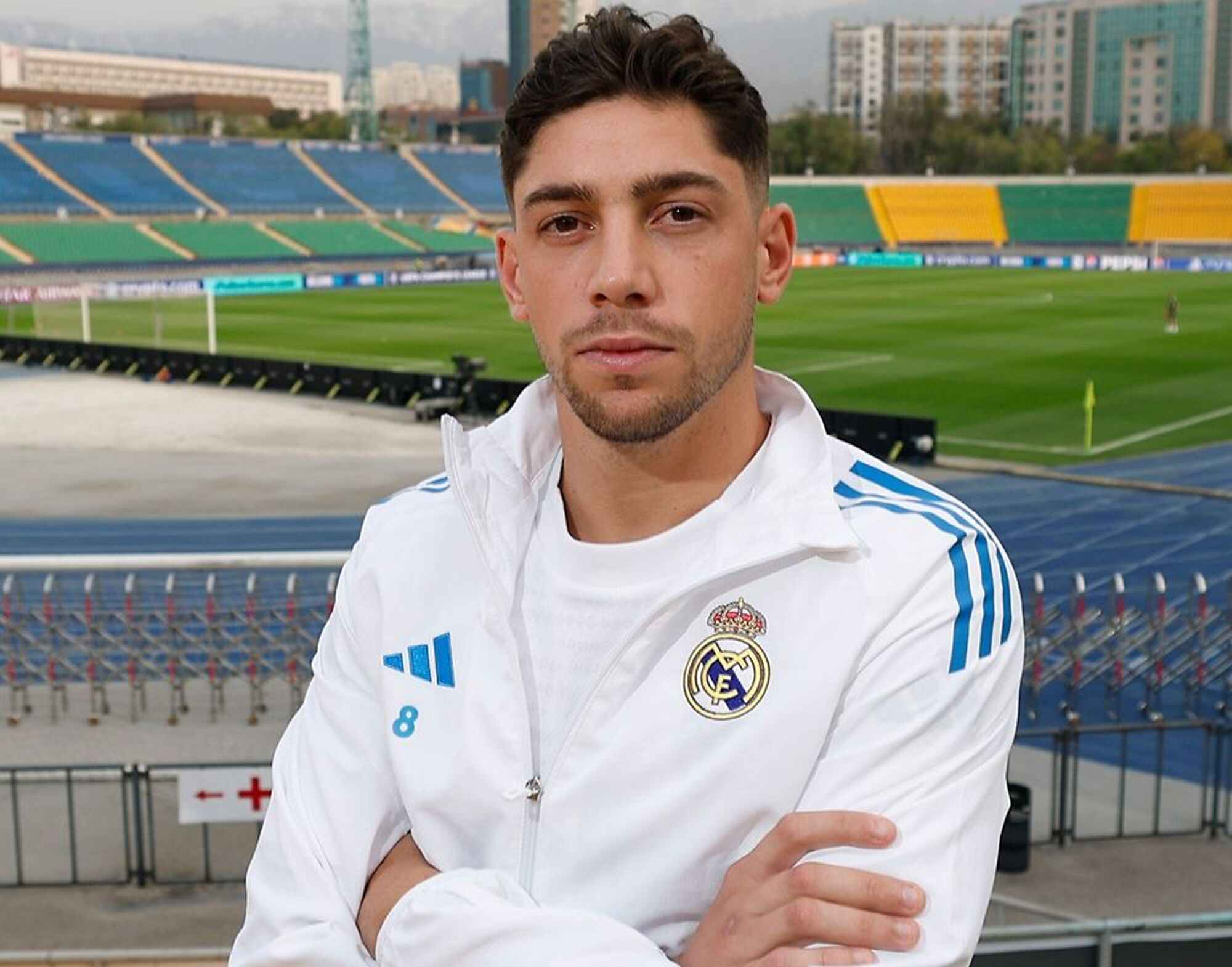 Federico Valverde en la previa del partido ante Kairat de Kazajistán Federico Valverde en la previa del partido ante Kairat de Kazajistán