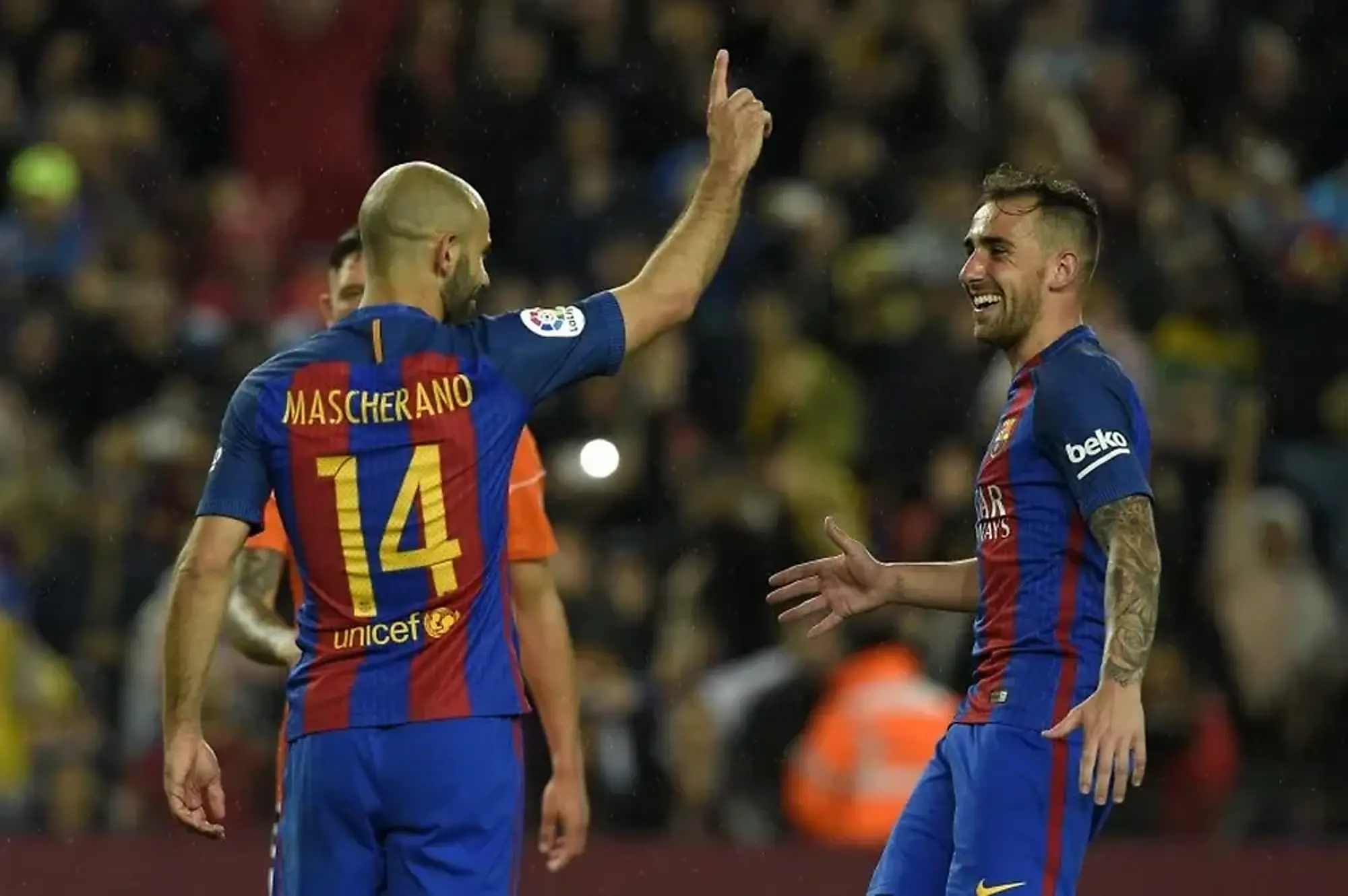 Mascherano celebró su primer gol en Barcelona