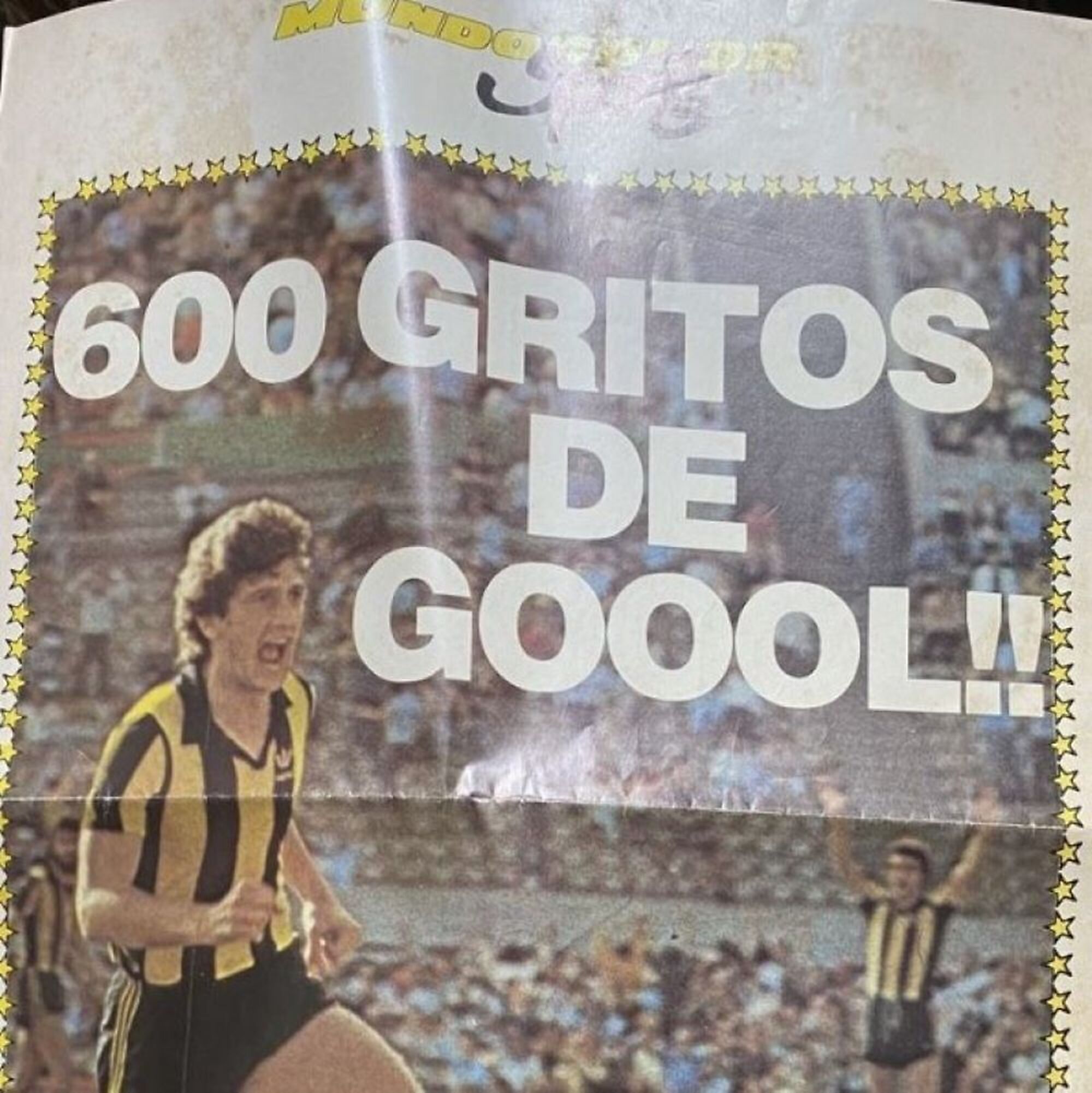 El poster de Mundocolor, el diario vespertino de El Pa&iacute;s, sac&oacute; un poster por los 600 goles de Fernando Morena