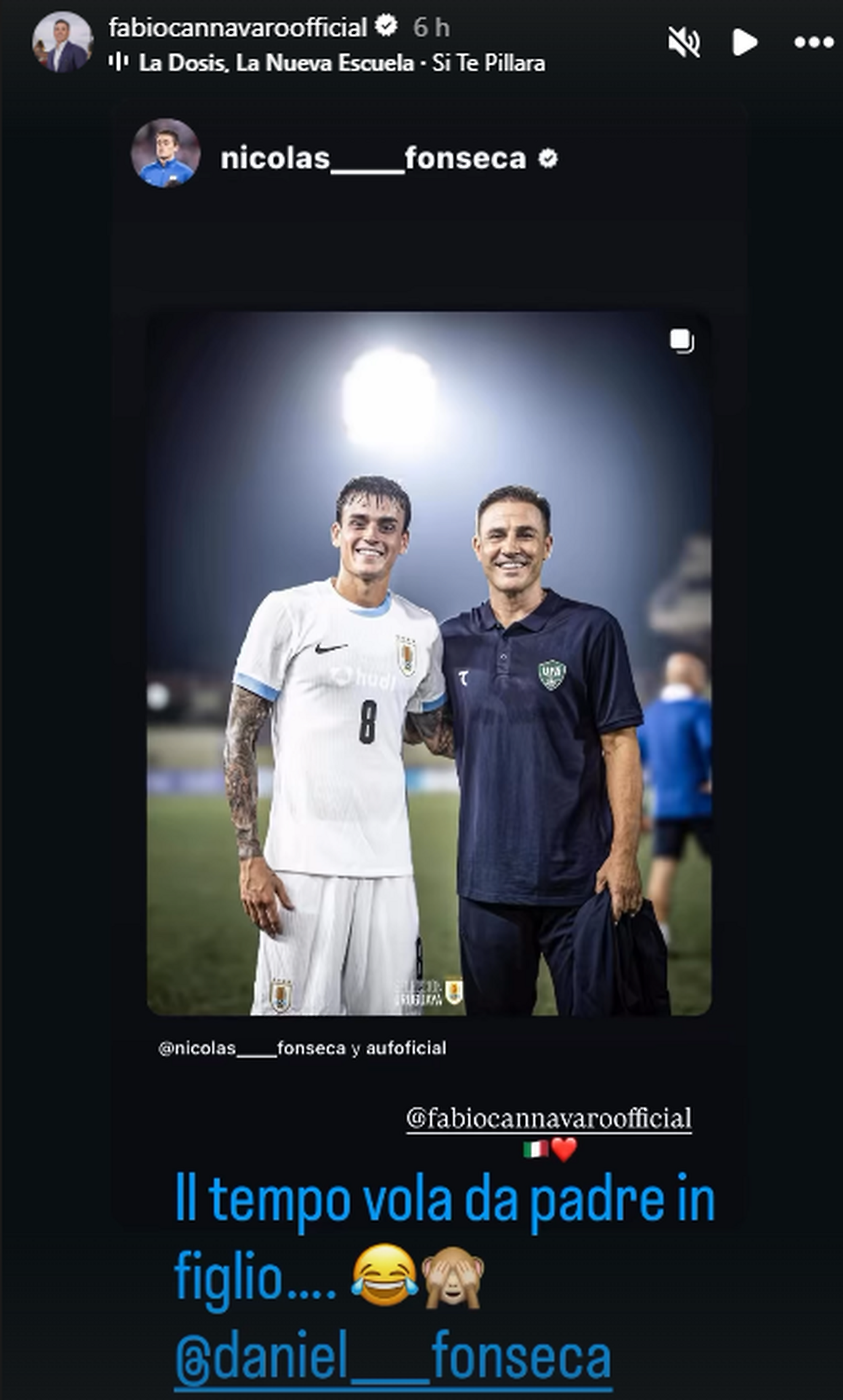 Nicolás Fonseca y Fabio Cannavaro Nicolás Fonseca y Fabio Cannavaro